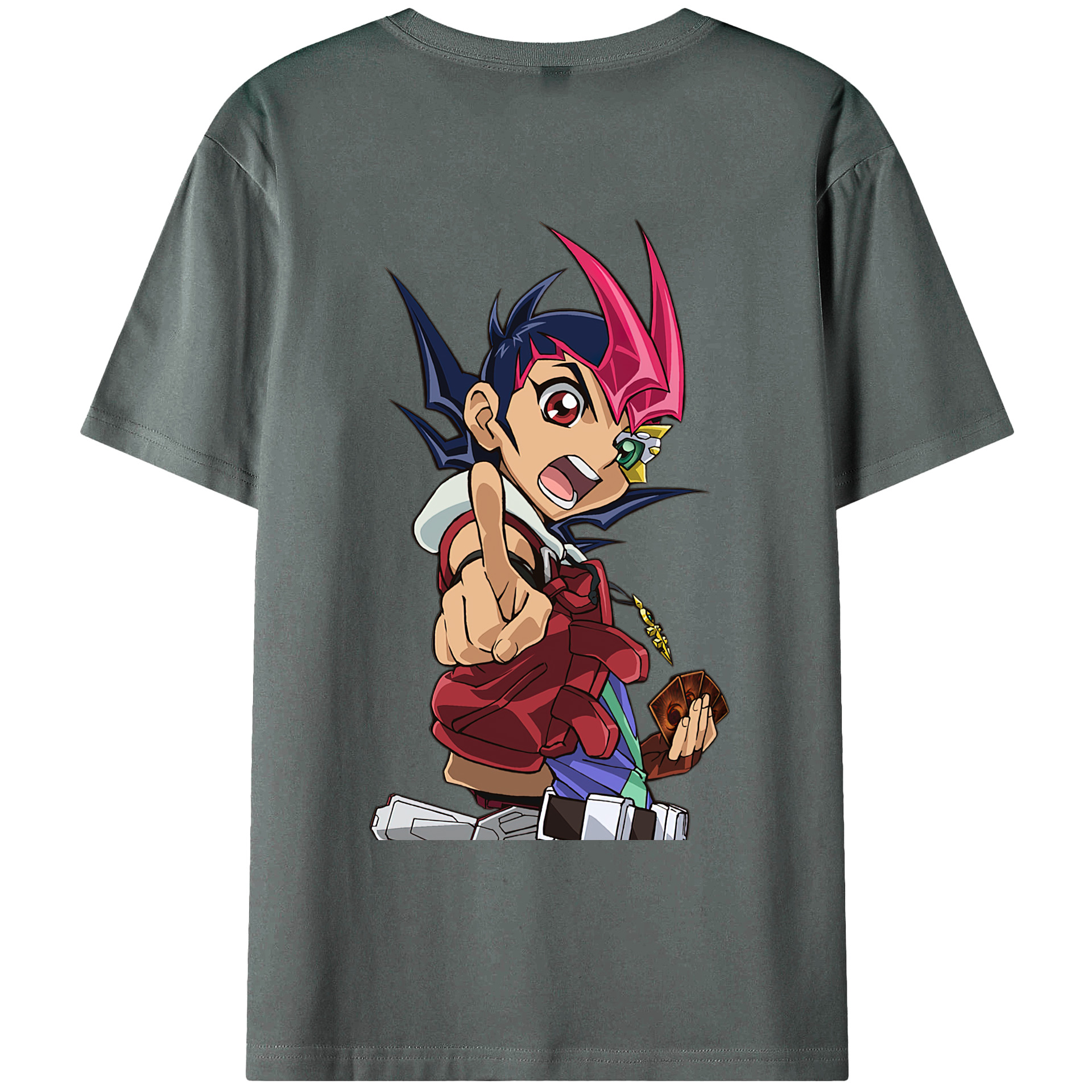 （画像用） 遊☆戯☆王 Yu-Gi-Oh! 綿100％ メンズ半袖Tシャツ（バックプリント） 通気性